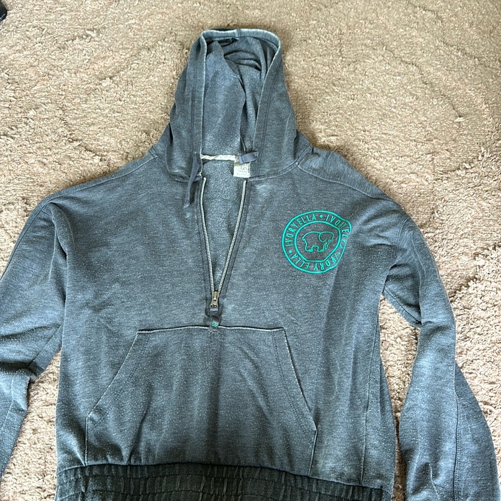 Cropped and distressed Ivory Ella hoodie